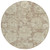 8' Brown Tan And Beige Round Floral Washable Indoor Outdoor Area Rug