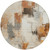 8' Ivory And Rust Round Abstract Washable Indoor Outdoor Area Rug