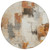 8' Ivory And Rust Round Abstract Washable Indoor Outdoor Area Rug