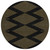 8' Black And Beige Round Geometric Washable Indoor Outdoor Area Rug