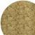 8' Brown And Beige Round Floral Washable Indoor Outdoor Area Rug - Brown, Beige
