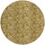8' Brown And Beige Round Floral Washable Indoor Outdoor Area Rug - Brown, Beige