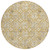 8' Gold Gray And Beige Round Floral Washable Indoor Outdoor Area Rug