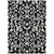 8' X 10' Black And Ivory Floral Washable Indoor Outdoor Area Rug