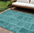 9' X 12' Turquoise Teal Blue And Aqua Patchwork Washable Indoor Outdoor Area Rug