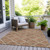 9' X 12' Brown Copper And Beige Geometric Washable Indoor Outdoor Area Rug
