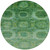 8' Emerald And Green Round Medallion Washable Indoor Outdoor Area Rug