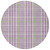 8' Purple Green And Ivory Round Plaid Washable Indoor Outdoor Area Rug