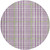 8' Purple Green And Ivory Round Plaid Washable Indoor Outdoor Area Rug