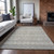 10' X 14' Silver Gray And Gold Floral Medallion Washable Indoor Outdoor Area Rug