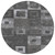 8' Black And Gray Round Geometric Washable Indoor Outdoor Area Rug Transitional Style - Black, Gray Color