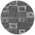8' Black And Gray Round Geometric Washable Indoor Outdoor Area Rug Transitional Style - Black, Gray Color