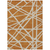 9' X 12' Copper And Beige Geometric Washable Indoor Outdoor Area Rug