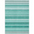 10' X 14' Aqua Striped Washable Indoor Outdoor Area Rug