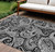 10' X 14' Black Gray And White Paisley Washable Indoor Outdoor Area Rug