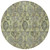 8' Artichoke Green And Gray Round Damask Washable Indoor Outdoor Area Rug