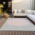 8' X 10' Silver And Pink Striped Washable Indoor Outdoor Area Rug