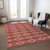 10' X 14' Red Ivory And Gray Geometric Washable Indoor Outdoor Area Rug