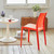 Set of Four Orange Heavy Duty Plastic Outdoor Stacking Dining Chairs