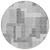 8' Silver And Charcoal Round Abstract Washable Indoor Outdoor Area Rug