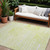 9' X 12' Green And White Abstract Washable Indoor Outdoor Area Rug - Green, White