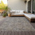 9' X 12' Gray Silver And Taupe Floral Washable Indoor Outdoor Area Rug