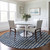 8' Navy Blue And Ivory Round Geometric Washable Indoor Outdoor Area Rug Transitional Style - Navy Blue, Ivory Color