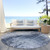 8' Navy Blue And Sky Blue Round Abstract Washable Indoor Outdoor Area Rug Transitional Style - Navy Blue, Sky Blue Color