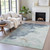 10' X 14' Pale Aqua And Taupe Abstract Washable Indoor Outdoor Area Rug - Pale Aqua, Taupe
