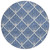 8' Navy Blue Gray And Ivory Round Geometric Washable Indoor Outdoor Area Rug