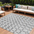 8' X 10' Gray And Ivory Geometric Washable Indoor Outdoor Area Rug - 608219113919
