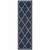 2' X 8' Navy Geometric Stain Resistant Indoor Outdoor Area Rug - 606114574217