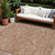 8' X 10' Copper And Beige Floral Washable Indoor Outdoor Area Rug - Copper, Beige