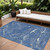 9' X 12' Blue Ivory And Gold Abstract Washable Indoor Outdoor Area Rug