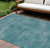 9' X 12' Teal Blue Washable Indoor Outdoor Area Rug