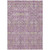 8' X 10' Lavender and Ivory Floral Washable Non Skid Indoor Outdoor Area Rug