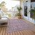 8' X 10' Lavender and Ivory Floral Washable Non Skid Indoor Outdoor Area Rug