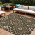 9' X 12' Brown Taupe And Gray Floral Washable Indoor Outdoor Area Rug