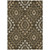 9' X 12' Brown Taupe And Gray Floral Washable Indoor Outdoor Area Rug