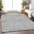 9' X 12' Gray And Ivory Floral Washable Indoor Outdoor Area Rug - Gray, Ivory
