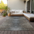 9' X 12' Brown Taupe And Chocolate Striped Washable Indoor Outdoor Area Rug