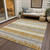 10' X 14' Gold Copper And Gray Striped Washable Indoor Outdoor Area Rug