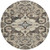 8' Chocolate And Taupe Round Damask Washable Indoor Outdoor Area Rug