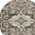 8' Chocolate And Taupe Round Damask Washable Indoor Outdoor Area Rug