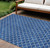 8' X 10' Blue And Ivory Geometric Washable Indoor Outdoor Area Rug - 608219300869