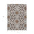 8' X 10' Chocolate Ivory And Taupe Floral Medallion Washable Indoor Outdoor Area Rug