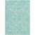 10' X 14' Aqua And Ivory Floral Washable Indoor Outdoor Area Rug
