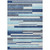 9' X 12' Blue Gray And Ivory Striped Washable Indoor Outdoor Area Rug Modern Style - Blue, Gray, Ivory Color