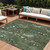 10' X 14' Fern Green And Beige Abstract Washable Indoor Outdoor Area Rug - Fern Green, Beige