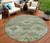 8' Olive Green And Fern Green Round Southwestern Washable Indoor Outdoor Area Rug - Olive Green, Fern Green
